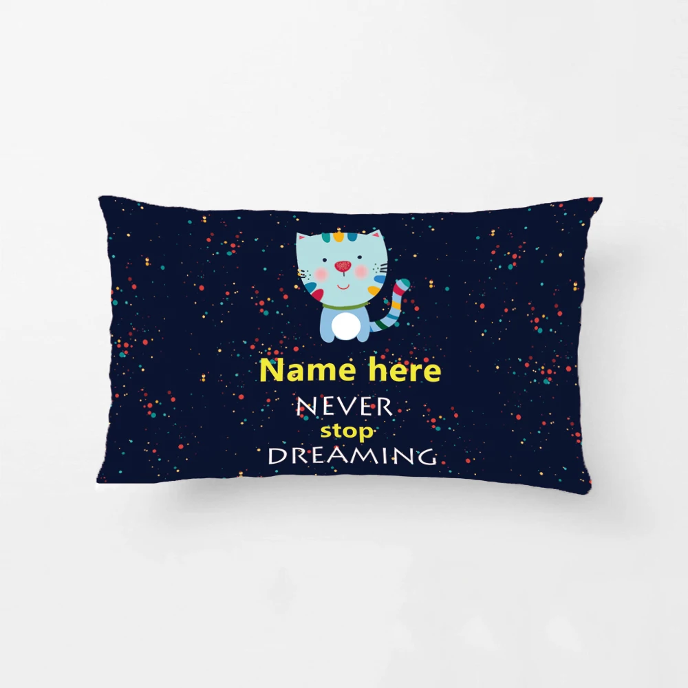 Чехол для подушки с изображением кошки пятнами наволочка надписью Never Stop Dreaming