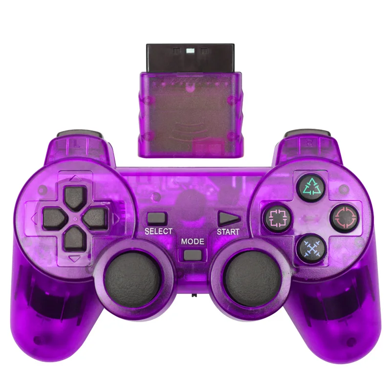Purple Беспроводной контроллер джойстика для PS2 игровой консоли Bluetooth Mando Jogos Manette Джойстик Геймпад для sony Playstation 2 - Цвет: Purple