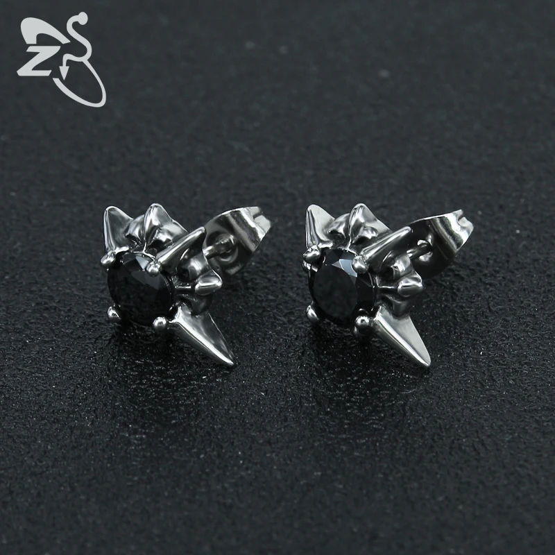 Серьги гвоздики ZS мужские из нержавеющей стали ювелирные украшения в стиле