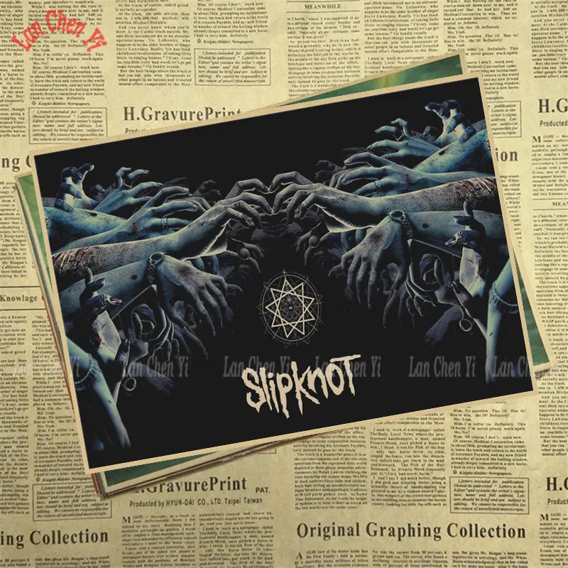 Slipknot Band Music Ретро плакат крафт бумага бумажная картина для украшения интерьера