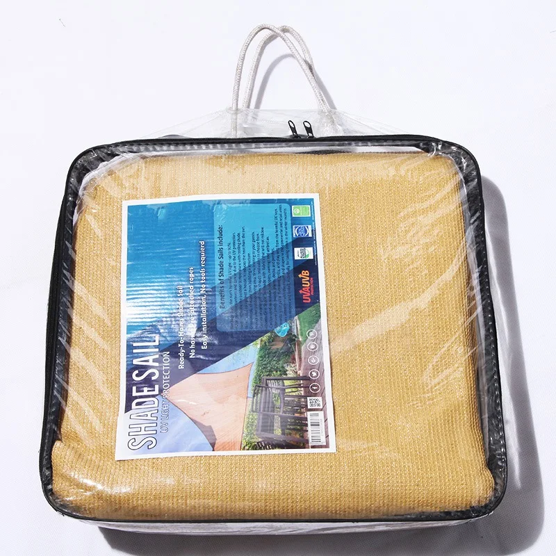 

5 x 5 x 5m Triangle Sun Shade Sail Canopy Patio Garden Awning UV Block Top Shelter Beige Waterproof For Outdoor Garden Camping