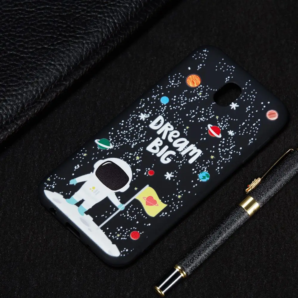 Starry sky Series Black Silicone Phone case For Samsung Galaxy J3 2017 J330 J5 J530 J7 J730 phone cover caso etui |