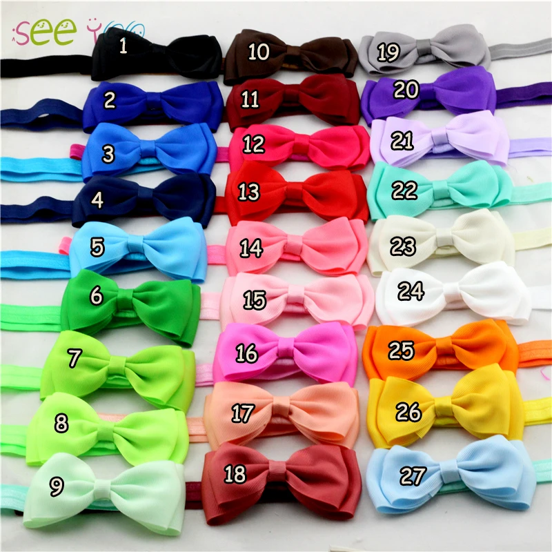 Seeyoo 20 шт./лот DIY Grosgrain лента Детская повязка на голову с бантом головные повязки