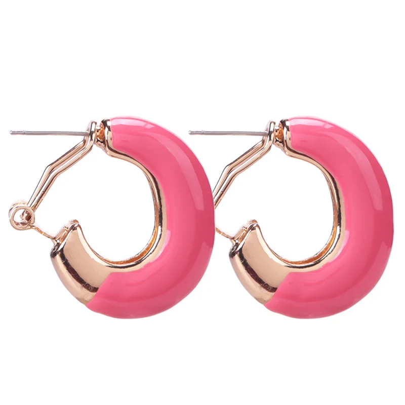 Sehuoran Boho EARrBrincos большие серьги-гвоздики из сплава, массивные серьги для свадьбы, модные ювелирные изделия - Окраска металла: Pink