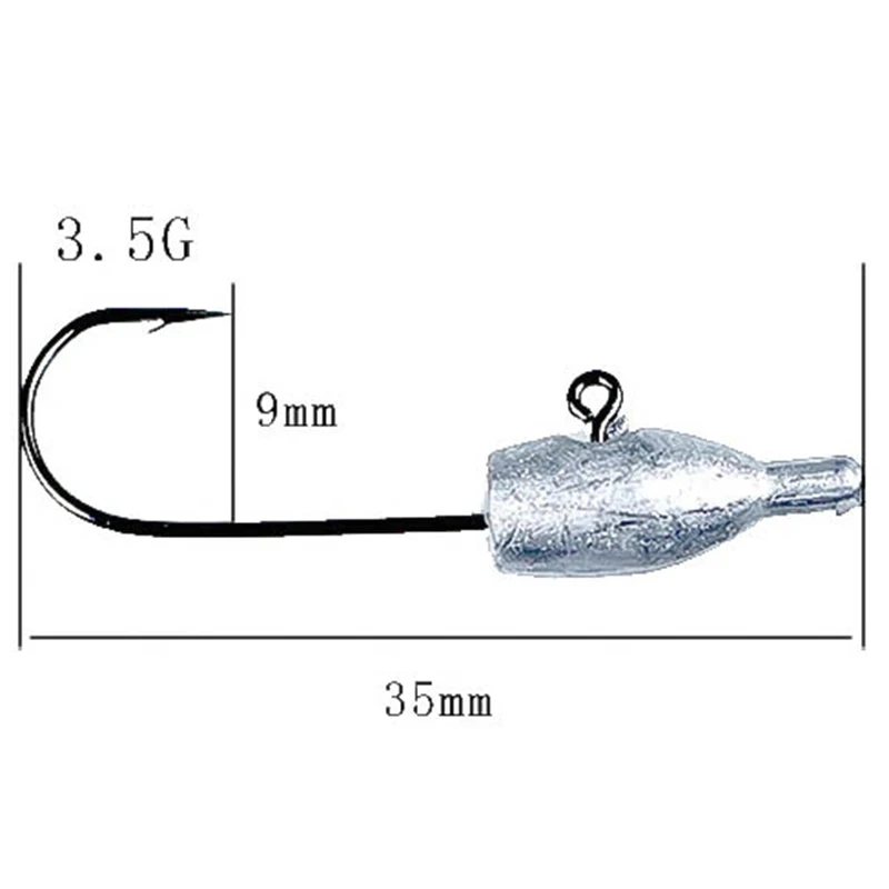 5pcs-3.5g Outkit 5 шт./лот 1,7 г кривошипно-свинцовая головка джиг для ловли карпа Мягкая приманка, червь, джигггинг Shad аксессуары для рыбалки, крючок, прочные рыболовные снасти - Цвет: 5pcs-3.5g