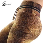 Женские леггинсы для фитнеса CHRLEISURE, пикантные Леггинсы пуш-ап с высокой талией и имитацией принта