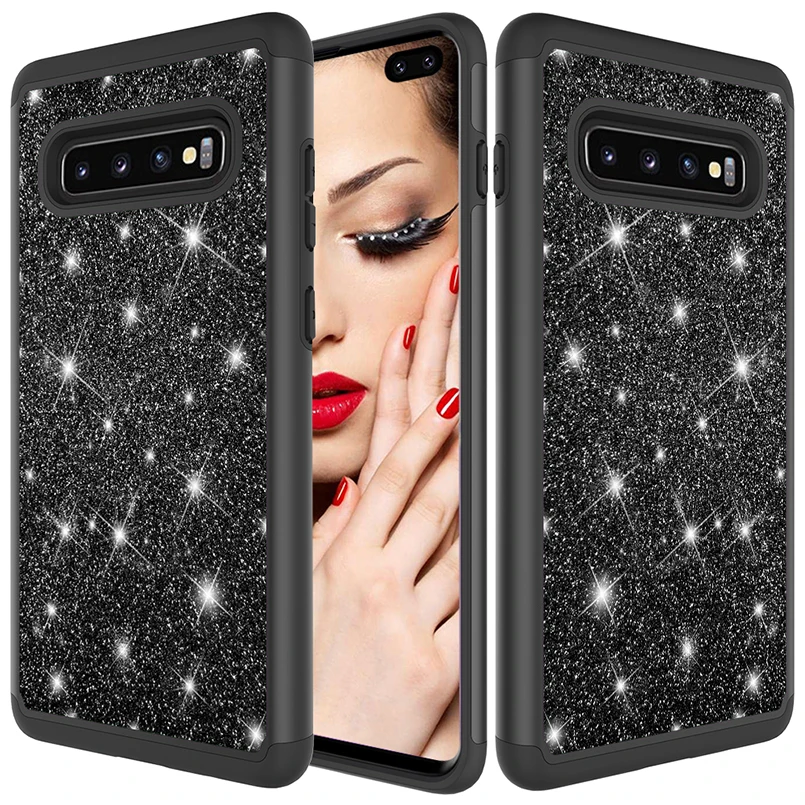 Силиконовый чехол сверкающий с блестками для samsung Galaxy S10 S9 plus мягкий из ТПУ задняя