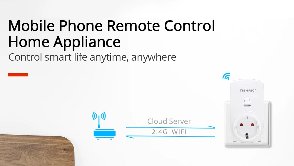 TISHRIC T30 умная вилка Wi-Fi ЕС/AU/FR/UK/US Евро адаптер 10A 220 V дистанционного Управление с Google дома Alexa Smart/WI-FI розетка