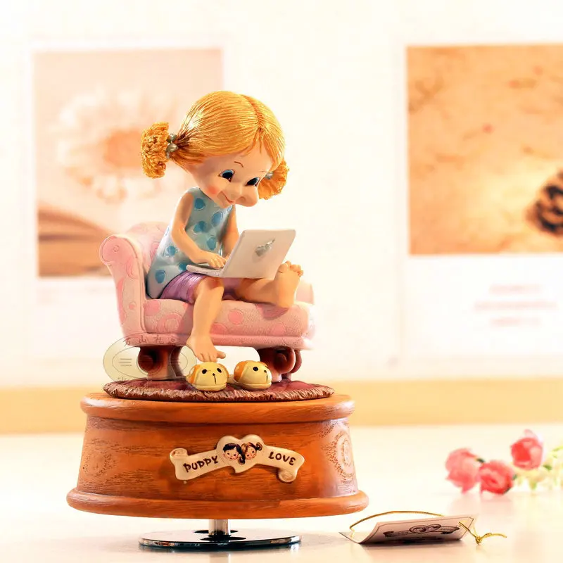 

Rotating music box birthday gift girlfriend gifts for wedding and Christmas gift in home decoration free shipping