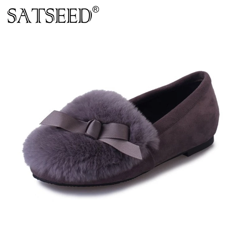 Модные женские Flcok ботильоны Slip-On Booties 2018 новых осенью и зимой Для женщин теплая