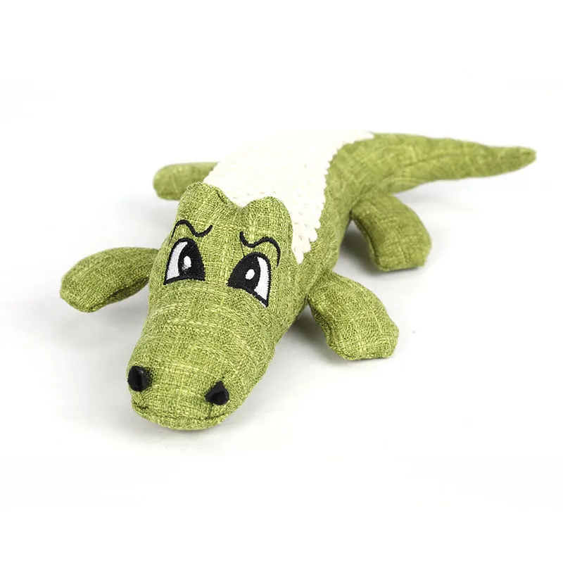 Pet Soft Dog Toys Animal Design Small Crocodile Toy Training Teething for To Medium Puppy Durable Linen Chew | Дом и сад
