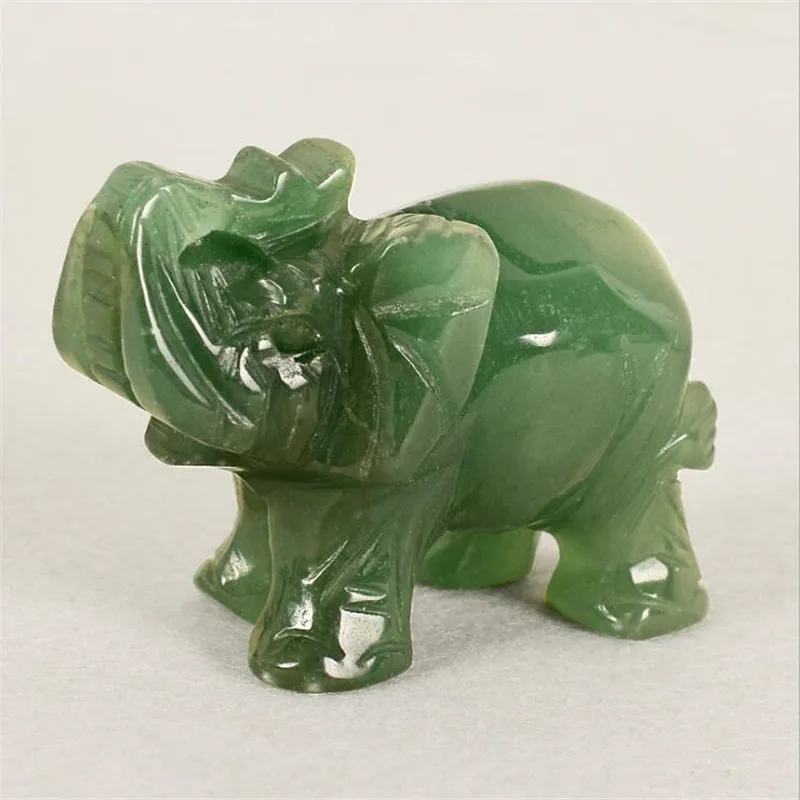 2inch Elephant small animals carved pieces natural green eastern mausoleum elephants placed | Дом и сад