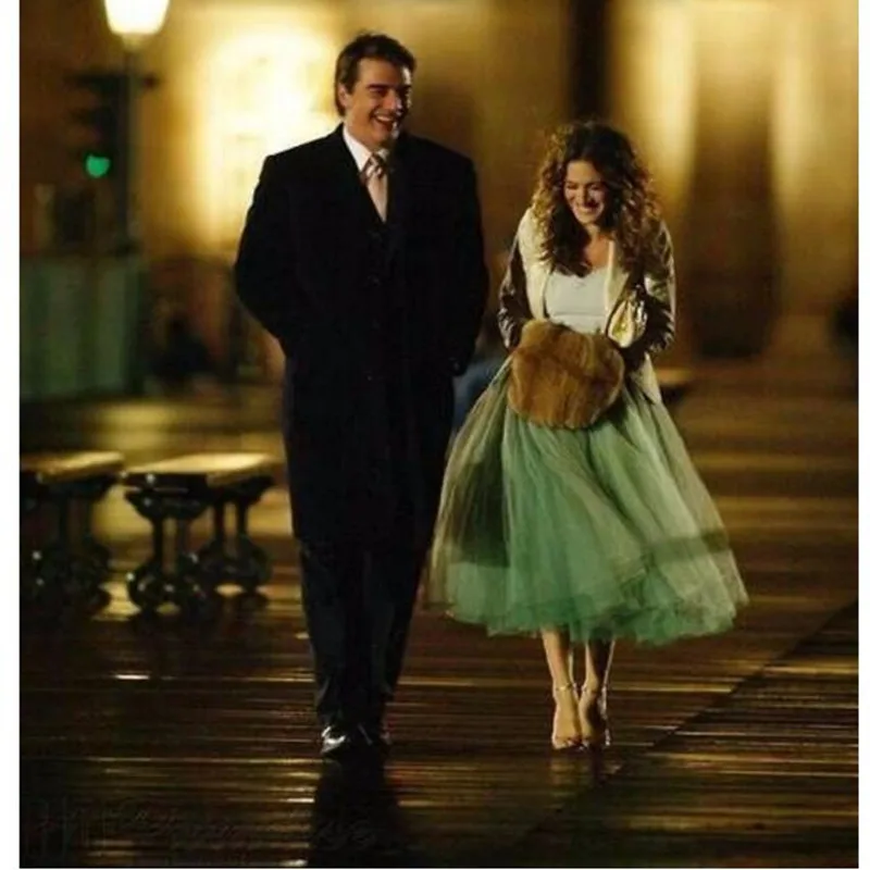 Супер пышная плотная фатиновая юбка длина миди для секса и города мятно зеленая