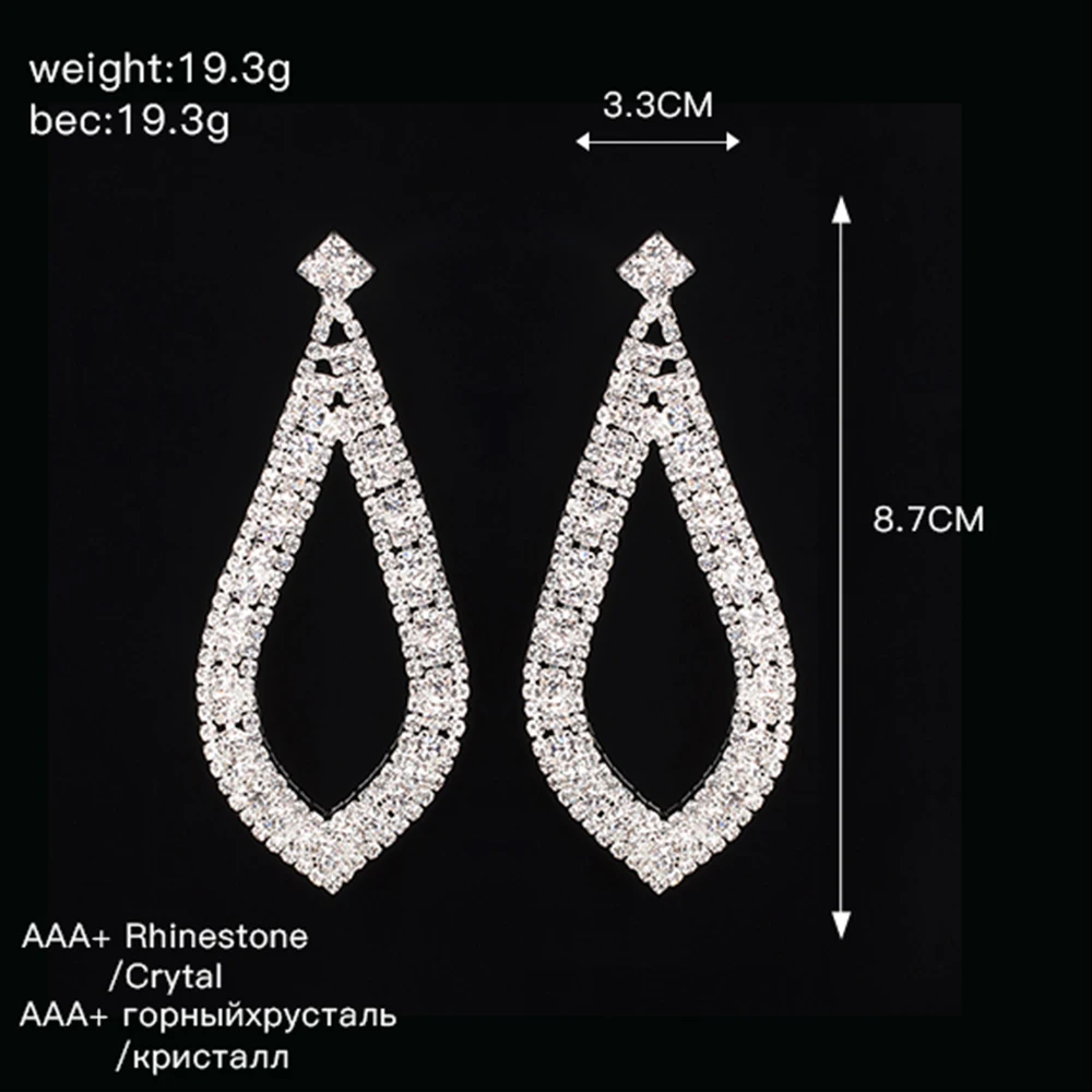 Женские серьги с кристаллами YFJEWE большие для невесты E352|bride earrings|earrings forearrings for women