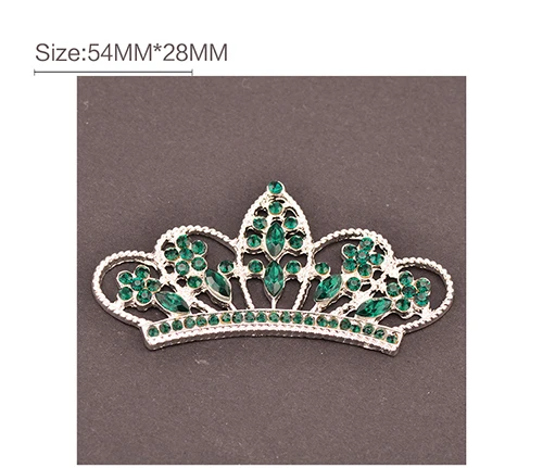 Emerald Новое поступление, разноцветные стразы, украшение в виде короны, используется для украшения на голову, 5 шт./лот, с плоской задней частью, KD565 - Цвет: Emerald