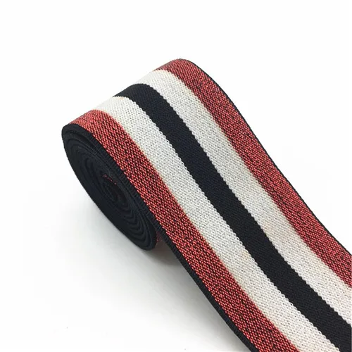 4cm red white black 40 мм золотые серебряные полосы Эластичные ленты 4 см эластичные ленты сумки для одежды брюки эластичная резиновая тесьма DIY Швейные аксессуары 1 м - Цвет: 4cm red white black