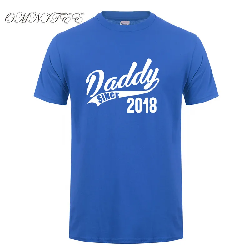 Omnitee Новый Daddy Since 2018 футболка для мужчин повседневные хлопковые футболки с