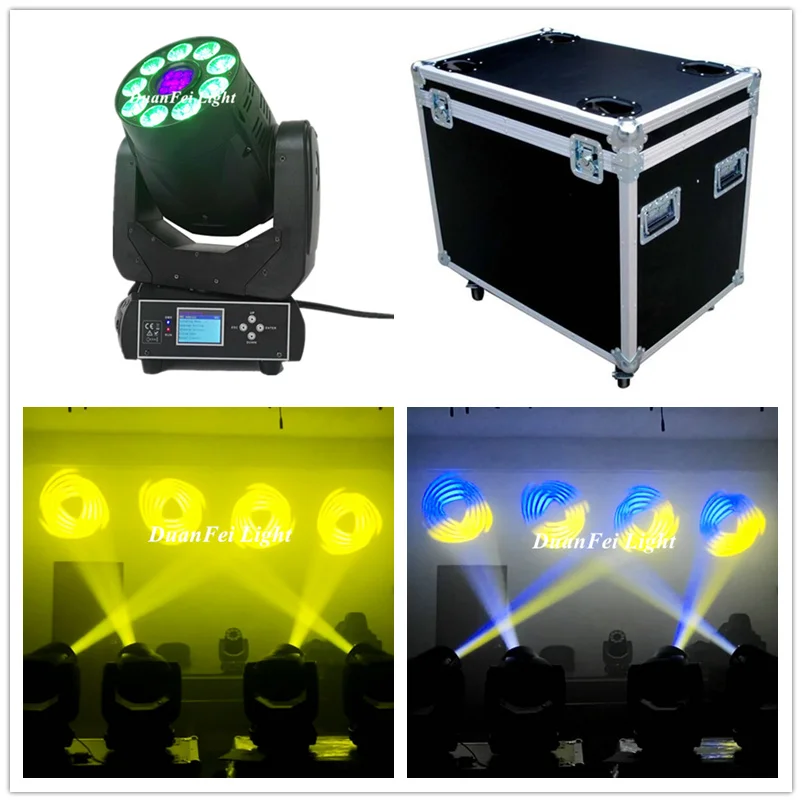 (Flycase) 6 Лот 9x18 Вт Светодиодный светильник с движущейся головкой lyre dmx gobo 90 для