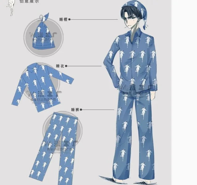 long set Атака на Титанов shingeki no kyojin ackerman levi Eren Jaeger mikasa пижамы Топ Брюки Косплей Костюм Аниме для женщин и мужчин - Цвет: long set