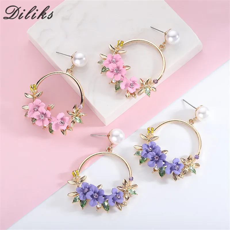 Dilks Элегантный Новый роскошный цветок жемчужный горный хрусталь ручной работы