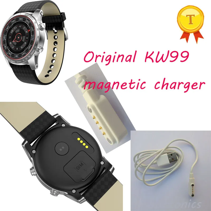 Оригинальным 4-контактный Smart Watch Круглый зарядное устройство Магнитная Chargering кабель для kw99 Smart Watch телефон аксессуар