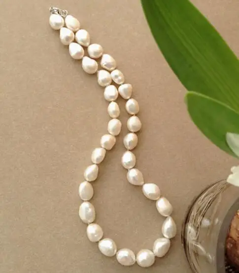 gorgeous 11-12 mm baroque white pearl necklace 18inch 36&quot | Украшения и аксессуары