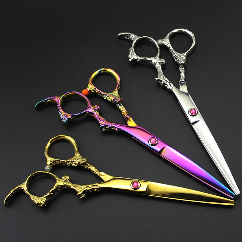 

Professional 6 inch japan 440c DRAGON cut hair scissors Cutting shears salon thinning sissors barber makas hairdressing scissors