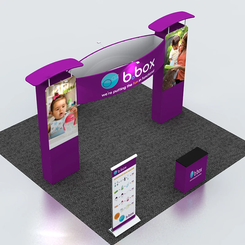 

20ft Portable Trade Show Displays Advertising Equipment Pop Up Banner Stand Booth Sets With Custom Graphic Printing