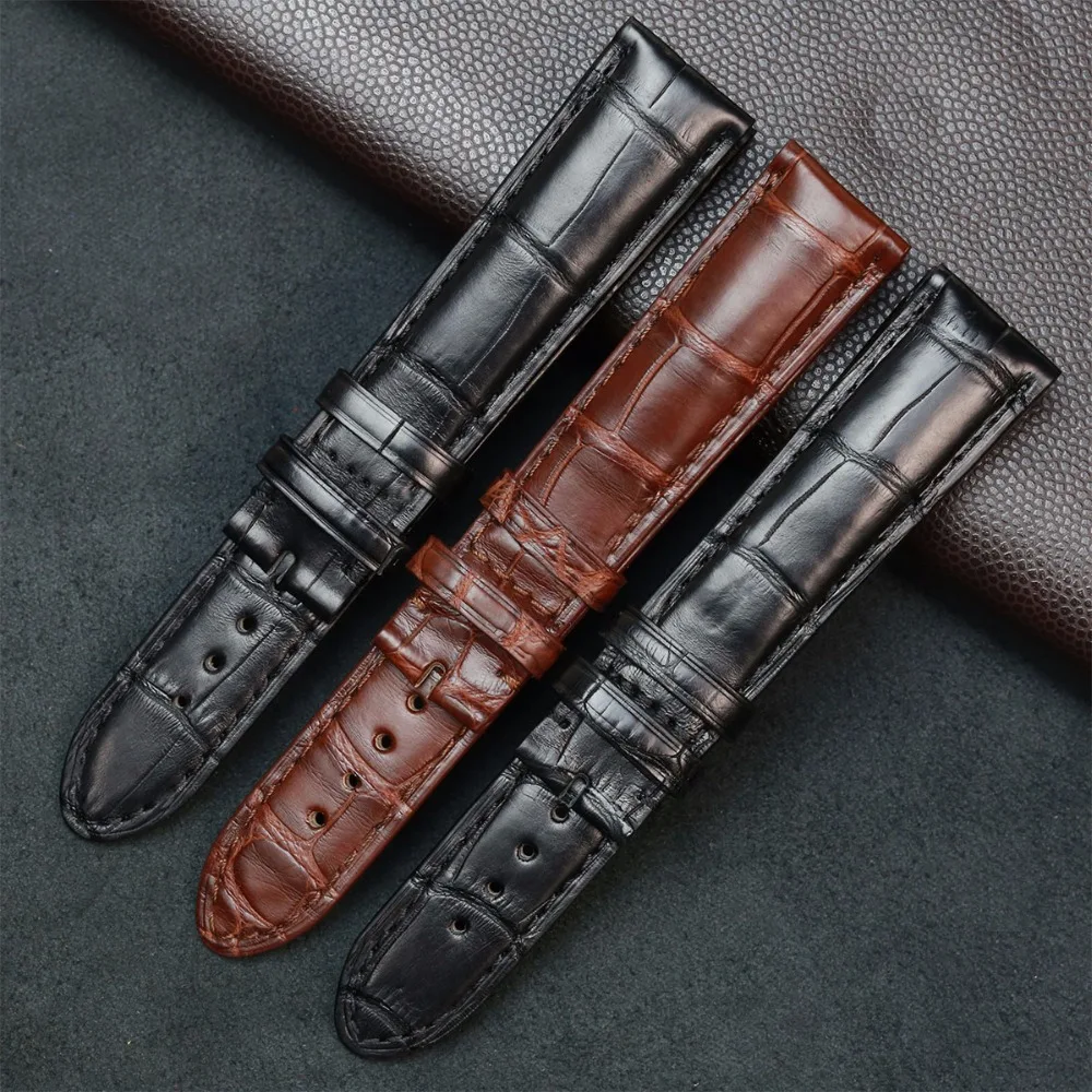 SAUPPO подходит для Монблан звезда крокодиловая кожа аксессуары для наручных часов 19 мм черный коричневый кожа аллигатора кожаный ремешок для часов