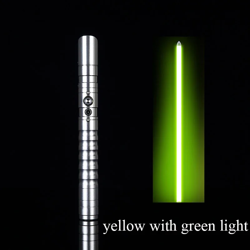 100 см светильник saber Jedi Sith Luke светильник Saber Force FX Heavy Dueling перезаряжаемая цветная звуковая Блокировка с металлической ручкой - Цвет: silver-yellow green