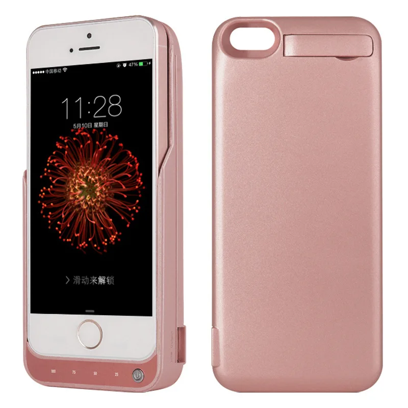 Rosy Gold 4200 мАч большая емкость чехол для телефона для iPhone 5 5S чехол для внешнего зарядного устройства для iPhone 5 SE корпус резервной батареи питания - Цвет: Rosy Gold