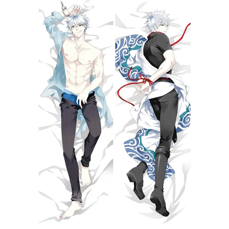 Polyester Аниме "гинтама" наволочка Sakata Gintoki Dakimakura Чехол для крутых мальчишек 3D двухсторонняя постельное белье облегающие жизнь тела подушку Чехол gt01a - Цвет: Polyester