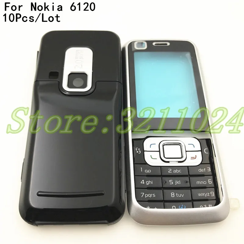 10Pcs/Lot For Nokia Asha 6120 6120C Phone Housing Cover Case+English Keypad And Arabic keypad +battery Back cover With Logo