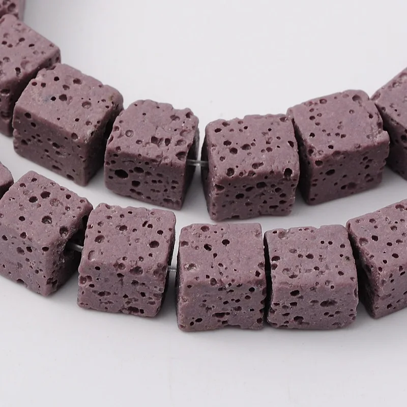 Purple 8x8x8 мм синтетический Lava бисер Полу ювелирные изделия бисер свободные каменные нити куб окрашенный для Diy ювелирных изделий - Цвет: Purple