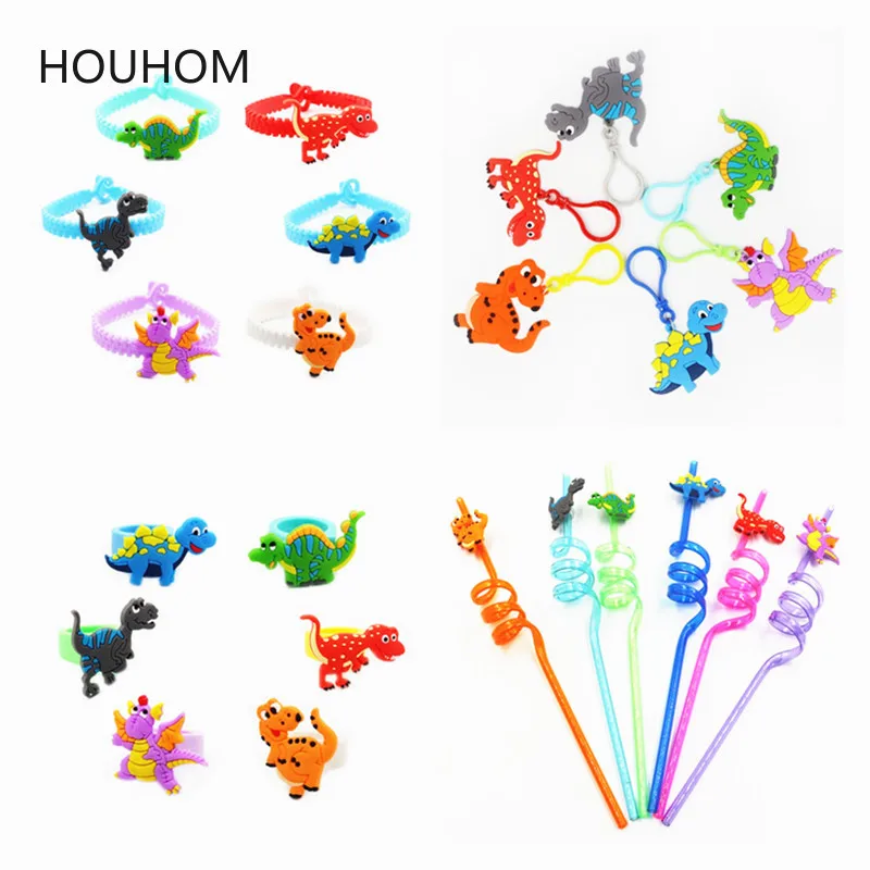 Вечерние резиновые браслеты с динозавром 6 шт. вечерние украшения для детского