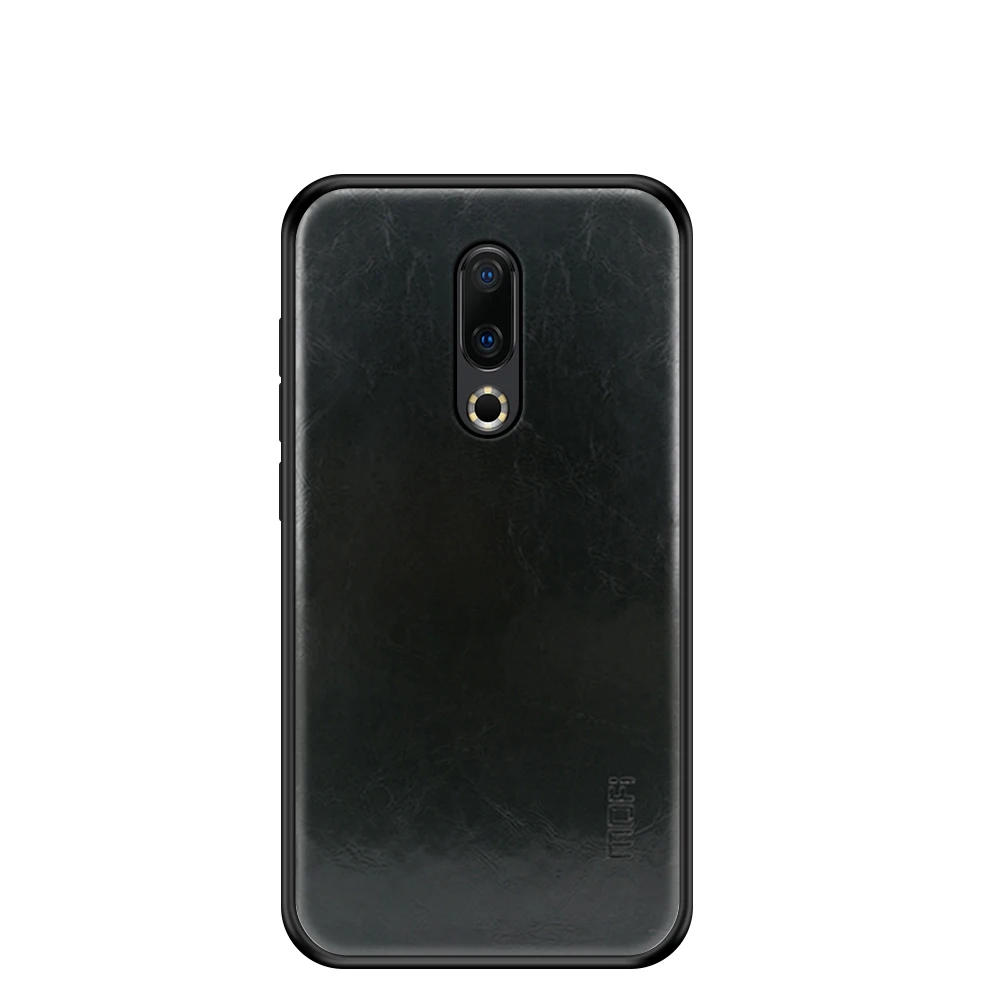Black MOFI для Meizu 16/16 плюс чехол силиконовый чехол из искусственной кожи Винтаж чехол для Meizu 16th/16th Plus задняя крышка защитный экран - Цвет: Black