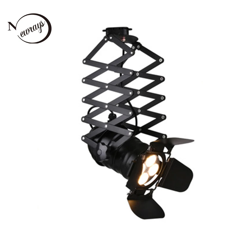 

Retro industrial four-leaf stretch track light LED E27 track lights for living room restaurant club Exhibition hall hotel lobby