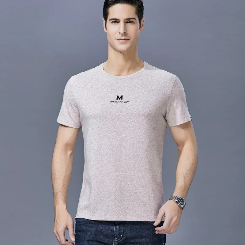 MACRSEA Fashions New Summer Cottton T-shirt Men Round Neck Brand Clothing Comfortable Male Print Tees 9017 | Мужская одежда