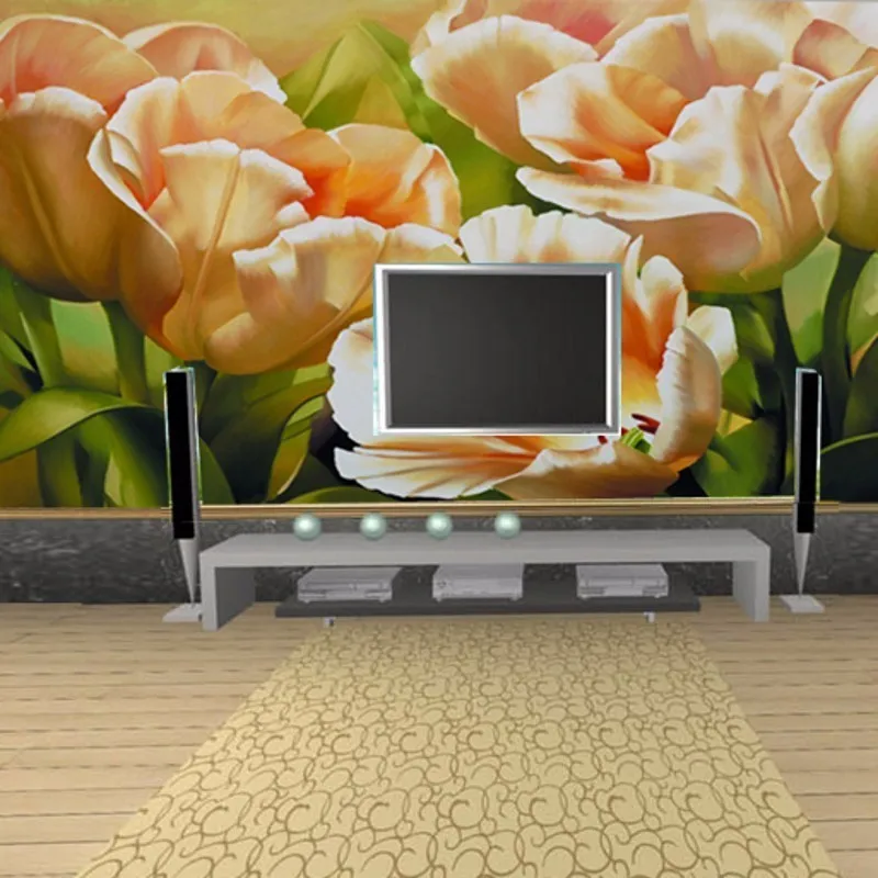3D фотообои с тюльпаном на заказ обои для гостиной спальни фон стен 3 d|photo wallpaper