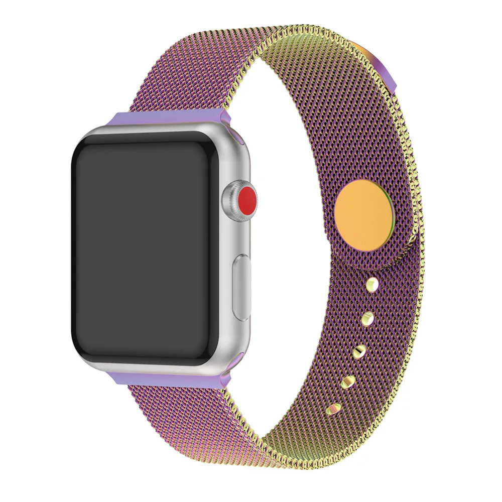 38 мм 42 нержавеющая сталь двойная Магнитная Миланская петля для apple watch ремешок