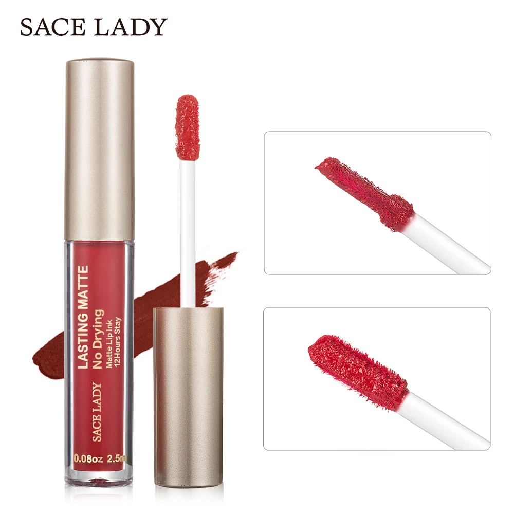 Жидкая матовая губная помада SACE LADY водостойкая стойкая телесный красный матовый оттенок для губ жидкий