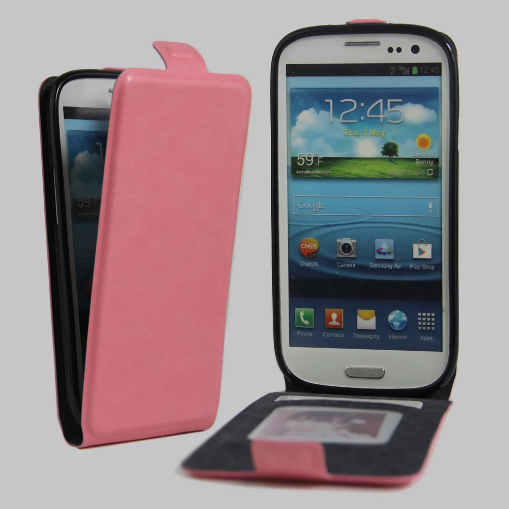 Чехол для samsung Galaxy S3 S III i9300 кожаный чехол Магнитный защитный чехол-книжка чехол-раскладушка кобура для Galaxy S3 - Цвет: Розовый