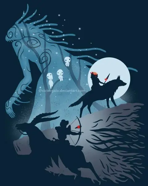 Princess Mononoke Kodama Minimum Propaganda Retro Vintage Kraft Poster Decorative DIY Wall Canvas Sticker Home Bar Posters Decor | Дом и сад