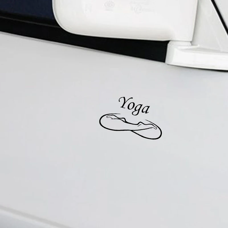 

QYPF 14.4*8.3 Yoga Meditation Aerobic Exercise Decor Car Sticker Movement Silhouette Vinyl Graphic C16-1906