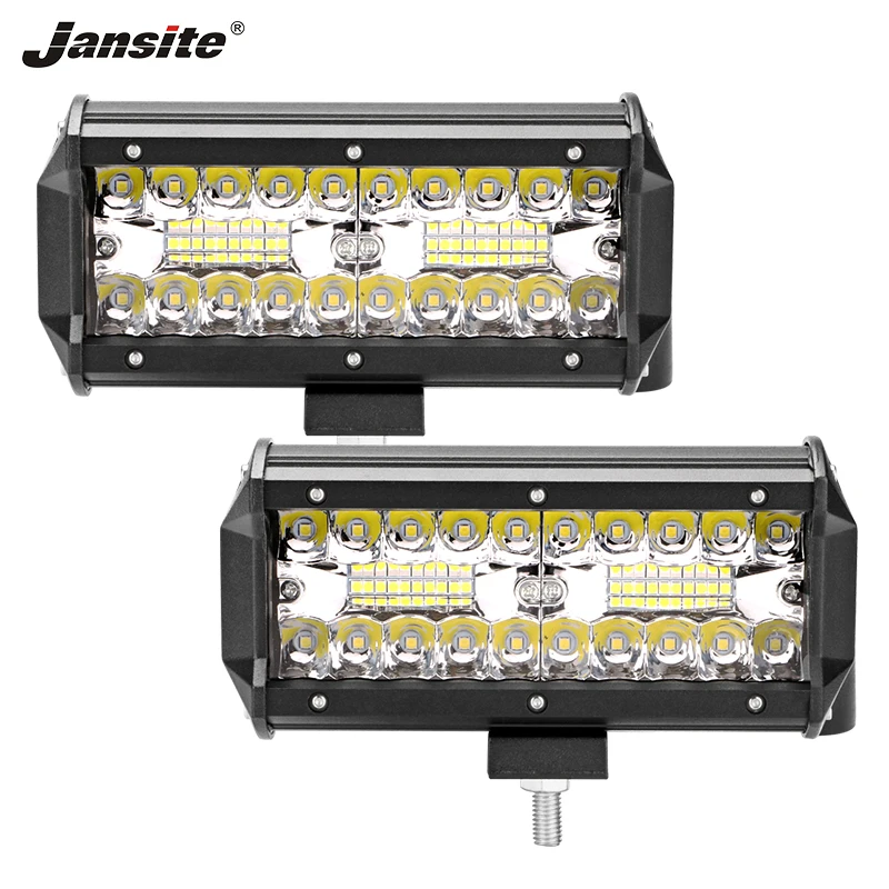 Jansite 7&quot LED Light Bar Work 120W IP67 Wide Range Combo Beam Triple Row auxiliary lamp for Offroad/special vehicle SUV | Автомобили и