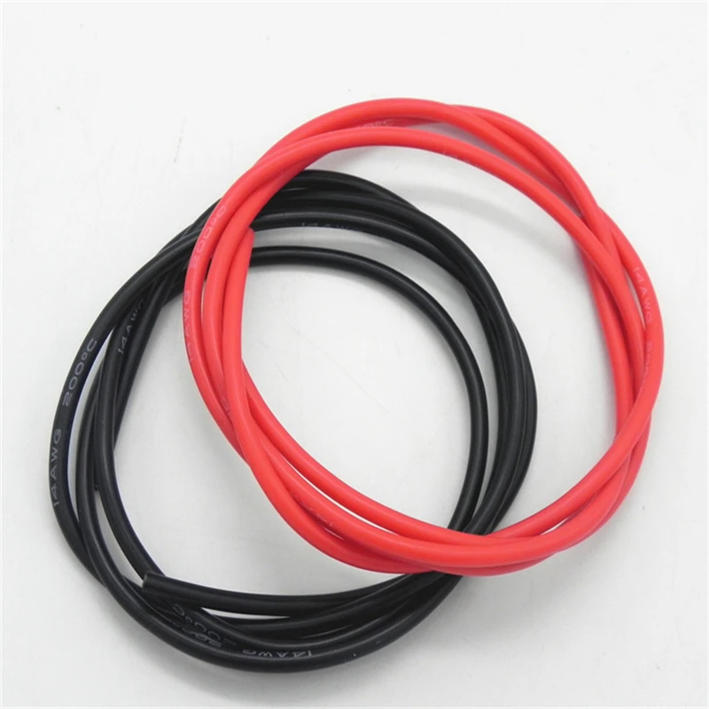 

100 set/lot 12AWG Silicone Wire 1M Black + 1M Red Conductor Construction Tinned Copper Soft Silicone Cable
