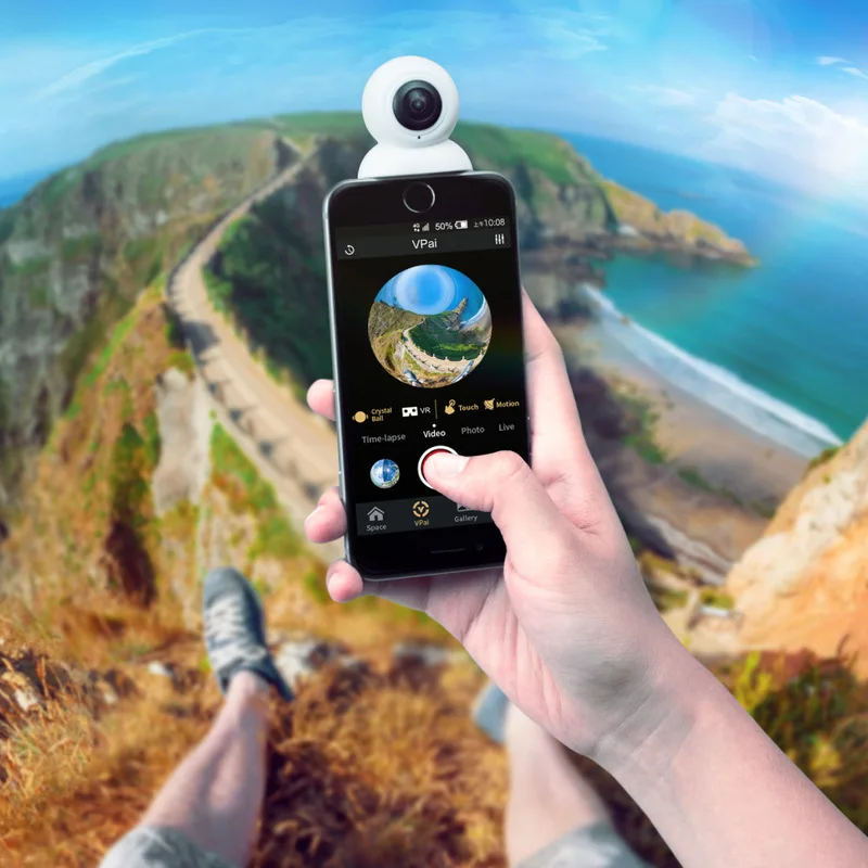 2018 Новый 4 К VR 360 внешний Камера Двойной объектив 720 градусов fisheyes панорамный с