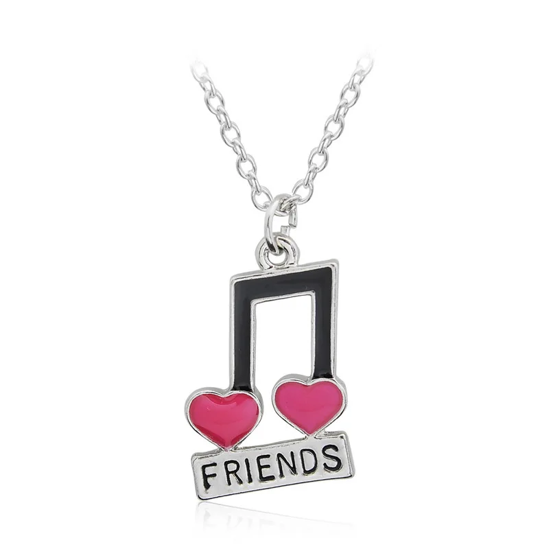 Yisoso 2 шт./компл. элегантные музыкальные ноты двойные сердечки кулон ожерелья