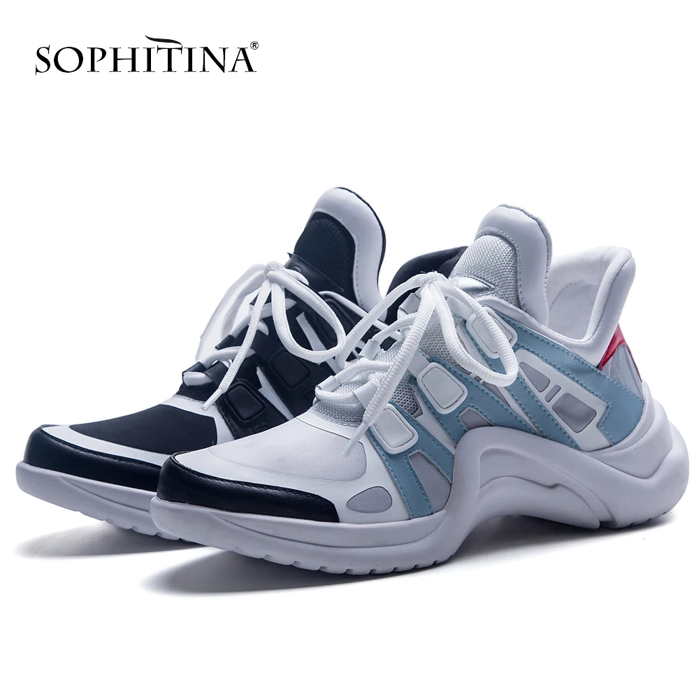 SOPHITINA/стильные женские кроссовки с круглым носком Повседневная обувь для