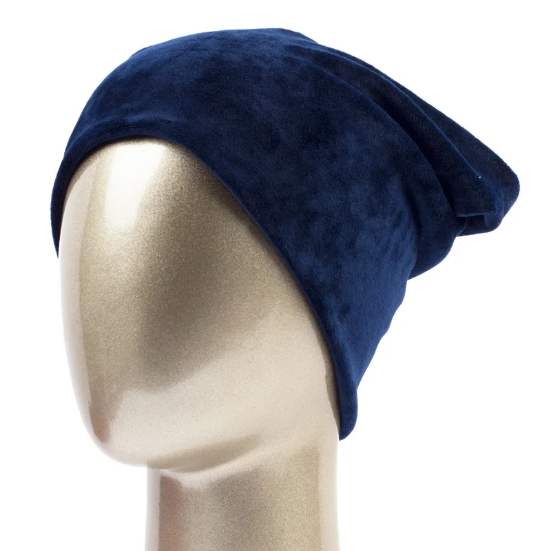 Navy Geebro Женская шапка Skullies Beanie полиэфирные вязаные шапки женские Балаклавы зимние теплые бархатные шарфы и шапочки - Цвет: Navy